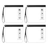 4 Pack Kulturtasche mit Griff, Reise-Kosmetiktasche, Maske Aufbewahrungstasche, Unterwäsche Handtuch Taschen, Flughafen genehmigt transparente Kulturtasche, Reisegrößen für Reise Urlaub