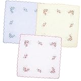 Ipetboom 12 Stück Damen Taschentücher mit Einzigartigem Vintage Blumenmuster Hochwertige Stofftaschentücher für Anlässe Hochzeiten Besondere Gelegenheiten
