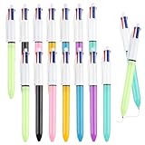 Maxmoc 14 Stück 4 Farben Kugelschreiber, 4-in-1 Einziehbarer Kugelschreiber,Mehrfarbiger Kugelschreibers,Glatter 1 mm Vierfarben Kugelschreiber für Büro Home Schulbedarf