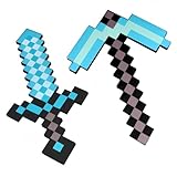 Dhqkqg Spitzhacke und Schwert Spielzeug, Diamantschwert-Spielzeug, Rollenspiel und Kostümzubehör, 2 Sätze, 45cm