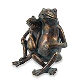 esotec Teichfigur Wasserspeier Frosch-Freunde Wasserspiel | Einzelfigur Gartenfigur Gartenbrunnen GartenTeich Bachlauf für Mini-Teich Balkon-Brunnen Quellstein Kunststein Freundschaft Geschenk 100737