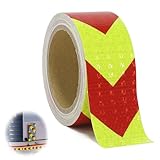 YZDZSW Reflektorband Selbstklebend, Selbstklebend Warnklebeband, Warnmarkierung Sicherheit Sicherheitsband-Conspicuous Warning Tape für Sicherheit Warnung(Rot/Gelb 10m x 5cm)