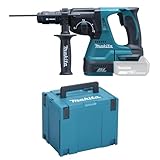 Makita Akku-Kombihammer für SDS-Plus 18 V im Makpac ohne Akku/Ladegerät DHR243ZJ, Schwarz, Blau