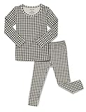 Hubbmx AVAUMA Baby-Pyjama-Set für Jungen und Mädchen, 6 Monate-7 Jahre, niedliches Kleinkind, eng anliegend, Muster-Design, Pyjama-Set aus Baumwolle, Check_Charcoal