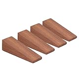 Türstopper aus Holz, 4 Stück, dunkelbraun, dreieckig, rutschfest, massives Buchenholz, Türstopper, Keil für Zuhause, Hotel, Schlafzimmer, Wohnzimmer, Badezimmer, Zubehör