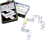 small foot Domino, Spieleklassiker in 6 Farben und mit robuster Metallschatulle, ab 3 Jahren, 3493