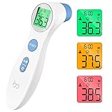 Fieberthermometer für Babys Kinder und Erwachsene, kontaktloses Stirnthermometer Infrarot Digital Thermometer mit sofortiger genauer Ablesung, Fieberalarm, weiß