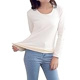 Lässige Basic-Bluse, Tops für Damen, Basis-Shirt, Pullover, Damen, Rundhalsausschnitt, Sweatshirts, niedlich, Winter, warm, flauschig, einfarbig, Winter-Unterwäsche, dick, warm, Rundhalsausschnitt,