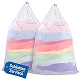 ecooe groß Wäschesack für Waschmaschine, 2 Stück XXL Wäschenetz mit Kordelstopper, 60X90cm Wäschebeutel für Decken, Rucksack, Plüschtiere, Lange Röcke, für den Schulanfang, Wohnung, Wohnheim usw
