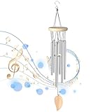 Windspiele für Draußen, Klangspiel mit 6 Aluminiumlegierung Röhren im Freien, Sympathie Glockenspiele Hängend Metall Trauer Windspiele, Aluminium Wind Chimes für Balkon Garten Heimdekoration Geschenk
