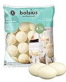 Bolsius Schwimmkerzen - Dekorative Haushaltkerzen - 20 Stück - Durchmesser 45 mm - Länge Brenndauer 4,5 stunden- Praffinwachs - Elfenbein - Ohne Palmöl