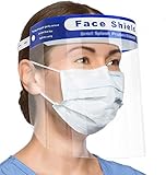 Doctor San - Sanierungstechnik Faceshield Face Shield Gesichtsschutz Gesichtsvisier Spuckschutz Gesichtsschild | glasklar | Gummiband | geeignet für Brillenträger | haarschonend