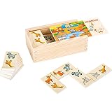 Small Foot Domino Safari aus Holz, lustiges Legespiel mit bunten Tiermotiven, FSC 100%-Zertifiziert, 10963