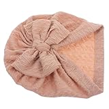 POPETPOP Mädchen Babymütze mit Schleife Elastische Neugeborenen Haube Weiches Baumwollmaterial Atmungsaktiv und für Babygeschenke Partys und Alltag Geeignet