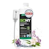 BiOHY Bodenreiniger für alle Wischroboter mit Frühlingsduft (1l Flasche) + Dosierer | Schaumarm & Streifenfrei | Reinigungsmittel Konzentrat für alle Böden