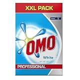 Omo Professional 100963000 Buntwaschmittel, Pulver für strahlend weiße Wäsche, hohe Flecklösekraft, für 120 Wäschen