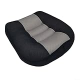 Zilimontt Sitzerhöhungsmatte, Polyester, 12 x 40 x 40 cm, für die meisten Autos, mit PP-Baumwollpolsterung und Passform, Schwarz und Grau