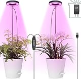 Pflanzenlampe LED, Pflanzenlicht, 2 * 42 LEDs Pflanzenleuchte Wachsen licht Vollspektrum mit Zeitschaltuhr 3/9/12 Std mit USB Adapter, 3 Lichter Modi und 10 Helligkeit