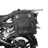 Rhinowalk Motorrad-Satteltaschen, wasserdichte Gepäcktaschen, Schnellverschluss-Motorrad-Seitentaschen, 25 l, passend für die meisten Abenteuer- und Sportfahrrad-Motorradträger (schwarz, 1er-Pack)