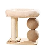 Großer Kratzbaum für Katzen mit Kratzsäulen, Spielzeug und Kuschelhöhle – Robuster Katzenbaum mit Sisal und Federspielzeug für aktive Katzen