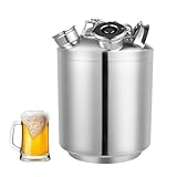 Alnemy 10L Bierreinigungsfass Edelstahl Bier, Reinigungsbehälter, Beer cleaning Keg, 3-Kopf Reinigungsbehälter,Kann für Fassbiermaschinen, Melkmaschinen