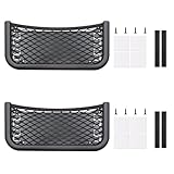 Scettar 2 Stück Auto Aufbewahrungsnetz, 26 x 12 cm Ablagenetz Wohnmobil, Kofferraum Netztasche Zubehör Geeignet für Wohnwagen Camper LKWs, Mit Selbstschneidenden Schrauben, Gummiband, Befestigungsband