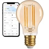 Brennenstuhl Connect WiFi Filament LED Lampe Standard (Vintage Glühbirne kompatibel mit Amazon Alexa und Google Assistant, E27, 470lm, 4,9W, warmweiß 2200K, stufenlos dimmbar, Retro, kostenfreie App)