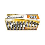 Panasonic, AAA batterien, 30 Stück, Micro, LR03, Alkaline, 1.5V, Auslaufschutz, 7 Jahre bei Lagerung, am besten für Fernbedienungen, Waagen, Uhren, langlebige, verlässliche Energie