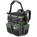 Zite Fishing Multi Angel-Koffer-Rucksack & Sitz-Kiepe in 1 - Inklusive 4 Tackle-Boxen für Angelzubehör im Deckel