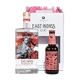 Premium Gin Geschenkset - Exotischer Genuss für Kenner - East Indies Banda Fine Spiced Negroni Gin 0,7l & Aqua Monaco Ginger Ale 0,23l