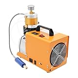 300 Bar Hochdruck-Kompressor, 1.8KW Elektrischer Luftkompressor mit Wasserkühlung, Druckluftkompressor für PCP-Gewehre & Pressluftflaschen, 100L/min Luftstrom, 220V (Orange)