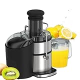 400W Elektrische Entsafter, Elektrische Saftpresse für Obst und Gemüse, 6.5cm großer Einfüllschacht, 500ml Saftbehälter, 2 Geschwindigkeiten