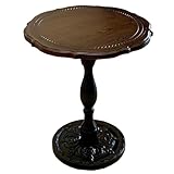 Runder Getränketisch aus Holz, Pedestal Beistelltisch für kleine Räume, Beistelltisch für Wohnzimmer oder Schlafzimmer, vielseitiger runder Tisch, kompaktes Design