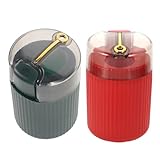 WEKADRIN 2 Stück Automatischer Zahnstocherspender Pressfunktion Tragbarer Kompakter Zahnstocherdosierer für Haushalt und Tisch in Rot und Dunkelgrün