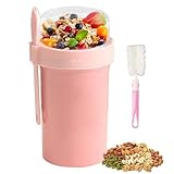 MüSlibecher To Go Joghurtbecher To Go 760ml+230ml Auslaufsicherer MüSlibecher MüSlibecher To Go Mit LöFfel Mit LöFfel ObstbehäLter Zum Mitnehmen Salatbecher Porridge Zum Mitnehmen Wiederverwendbar