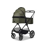 MOON CLICC Moss/Melange, with Tub and Sports Car Seat, up to 22 kg, Foldable with Sports Seat, Including Changing Bag, Footmuff, Rain Cover and Adapter, Collection 2025