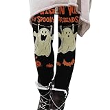 hehiy Halloween-Leggings für Damen Geister Kürbis Schädel Fledermaus Drucken Stretch Skinny Pants Halloween Strumpfhose Damen Yogahosen Jogginghose Sportleggins Halloween-Kostüm Leggings