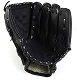 Acidea Sport & Outdoor Baseballhandschuhe Batting Handschuhe Verdicken Dauerhaft Softballhandschuhe Komfortabel Baseball Glove linken Sporthandschuh für Kinder Teenager, 10,5 Zoll, Schwarz