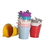 Milisten 12 Stück Bonbonfarbener Blumentopf klein groß Partyzubehör Zinn Balkon Pflanzer Wannen Eimer aus Weißblech Mini-Eimer aus Metall Blecheimer aus Metall Pflanzkörbe Zufällige Farbe