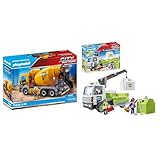 PLAYMOBIL City Action 71406 Betonmischer mit drehbarer Mischtrommel & City Action 71431 Altglas-LKW mit Container