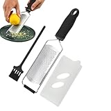 Käsereibe für die Hand, robust, rostfrei, mit rutschfestem Griff, Zitronenreibe, ergonomisches Zestenwerkzeug für Kartoffeln, Gemüse, Butter, Käse