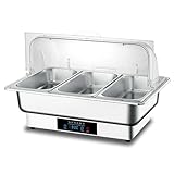 Hot Pot Buffet-Servierer, Edelstahl, isoliert, mit Deckel, ideal für Frühstück und Essen im Hotel, perfekt für Unterhaltung