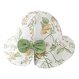 minkissy Babymütze babyschutz Blumenmuster Neugeborenenmütze Sonnenschutzhut Motorhaube Rand Säuglingsmut Sonnenhut Fischerhut Sonnenschutzhüte Kleinkind Mütze -Fischermütze Stoff Green