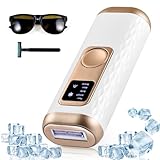 IPL Geräte Haarentfernung Laser mit Gefrierfunktion LED-Anzeige 3 Funktionen-HR/SC/RA und 5 Energiestufen,999.900 Lichtimpulse IPL Haarentfernungsgerät für Frauen,Männer,Gesicht,Achseln, Beine, Körper