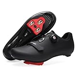 ARTVEP ahrradschuhe Herren Damen Rennradschuhe MTB Radschuhe Kompatibel mit Look SPD SPD-SL Delta Lock Pedal Reitschuhe Peloton Schuhen Schwarz 43 EU