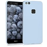 kwmobile Hülle kompatibel mit Huawei P10 Lite Hülle - weiches TPU Silikon Case - Cover geeignet für kabelloses Laden - Hellblau matt