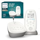 Philips Avent Premium-DECT-Audio-Babyphone mit Nachtmodus, Sternenhimmel-Projektion, Schlafliedern, Gegensprechfunktion, Reichweite 330 m und 24 Stunden kabellose Nutzungszeit (Modell SCD733/26)