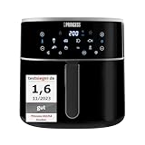 Princess Digitale Heißluftfritteuse – Füllmenge des Behälters variierbar – 8 L maximal – 6 voreinstellbare Programme – Weniger Öl – Digitaler Display – 182254