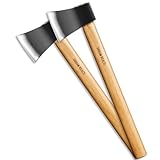 Dream Reach Beil Axt 2PCS Geschmiedete Camping Lang Axt Handbeil Outdoor Survival Viking Axt Holzgriff Freizeitbeil für Bushcraft Wald Garten