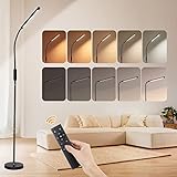 One Fire Stehlampe Dimmbar,25 Modi LED Stehlampe Wohnzimmer Dimmbar,1000 Lumen Leselampe Stehlampe LED Stehlampe Schwarz,Fernbedienung/Timer Floor Lamp,Stehleuchte Wohnzimmer Stehlampen Standleuchte